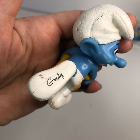 mcdonalds 2011 2013 smurfs movie 3 inch figures greedy vanity brainy - Picture 4 of 7